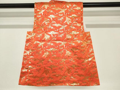 平和屋着物[]七五三　女の子　子供　被布　折り鶴　松竹梅　金糸　DABJ3051ea