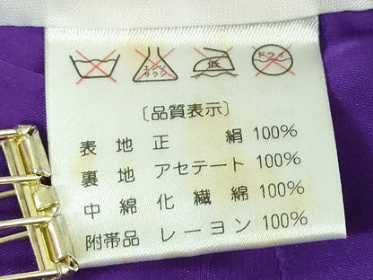 平和屋着物[]七五三　女の子　子供　被布　芝地紋　本紫色　逸品　DABJ3054ea