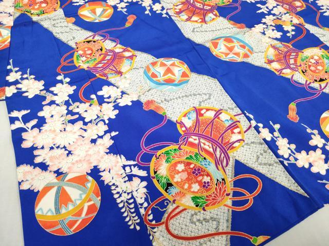 平和屋着物[]七五三　女の子　３歳　祝着　三つ身　鼓鞠文　枝梅　逸品　DABJ3058ea