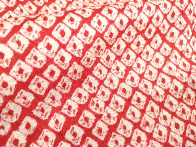 平和屋着物[]七五三　女の子　３歳　祝着　三つ身　蜘蛛絞り　総絞り　逸品　DABJ3060ea
