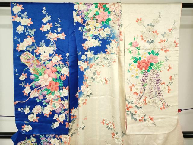 平和屋着物[]七五三　女の子　７歳　祝着　四つ身　駒刺繍　楽器花文　金彩　逸品　DABJ3065ea