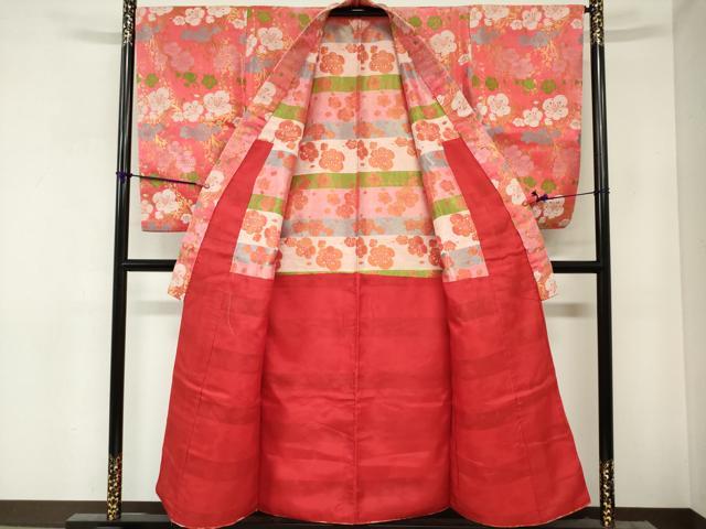 平和屋着物∵女の子　十三参り　子供　舞梅文　金糸　胴抜き仕立て　DABJ3070ea