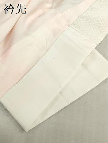 平和屋着物[]女の子　子供　長襦袢　袷　地紙桐花地紋　暈し染め　半衿刺繍　逸品　DABJ3071ea