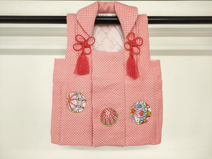 平和屋着物[]七五三　女の子　子供　被布　総刺繍　手毬文　DABJ3072ea