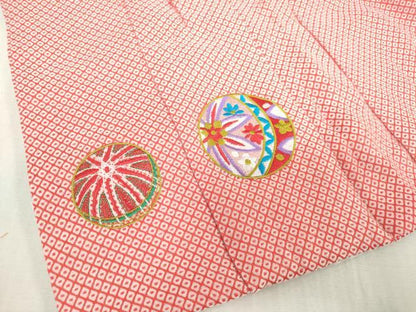 平和屋着物[]七五三　女の子　子供　被布　総刺繍　手毬文　DABJ3072ea