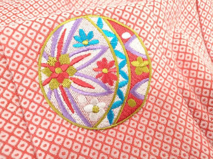 平和屋着物[]七五三　女の子　子供　被布　総刺繍　手毬文　DABJ3072ea