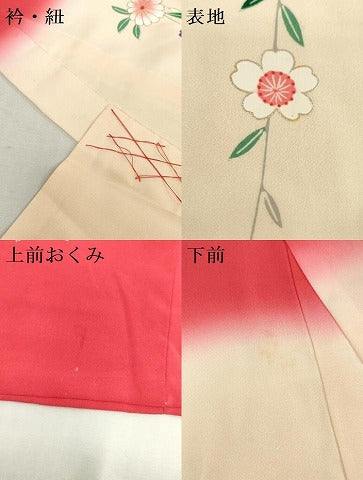 平和屋着物[]七五三　女の子　３歳　祝着　三つ身　籬花鞠文　暈し染め　金銀彩　逸品　DABJ3074ea