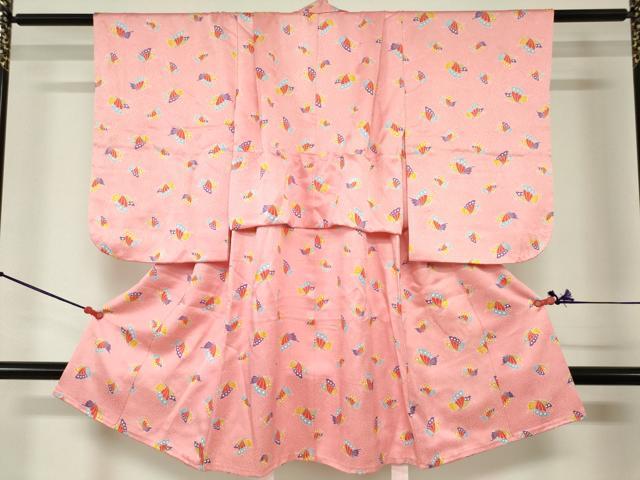 平和屋着物[]七五三　女の子　３歳　祝着　三つ身　舞蝶文　逸品　DABJ3079ea