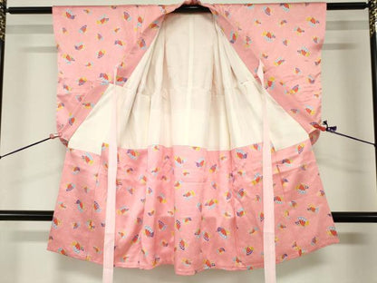 平和屋着物[]七五三　女の子　３歳　祝着　三つ身　舞蝶文　逸品　DABJ3079ea