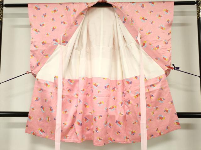 平和屋着物[]七五三　女の子　３歳　祝着　三つ身　舞蝶文　逸品　DABJ3079ea