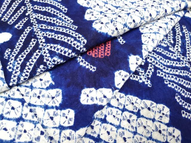 平和屋着物∴夏物　浴衣　有松鳴海絞り　松葉間道　綿　逸品　DABJ3091ea