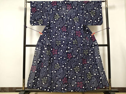 平和屋着物∴夏物　浴衣　有松鳴海絞り　花間道　綿　逸品　DABJ3092ea
