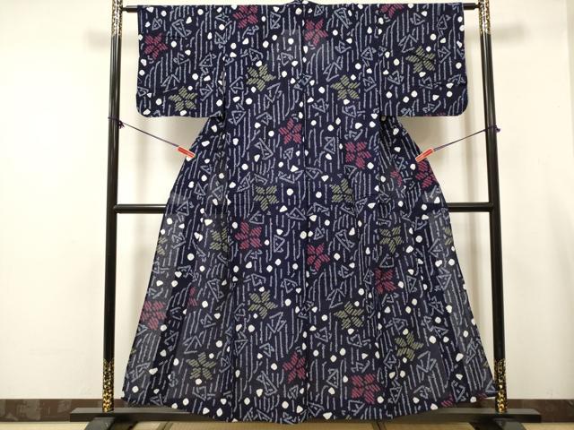 平和屋着物∴夏物　浴衣　有松鳴海絞り　花間道　綿　逸品　DABJ3092ea
