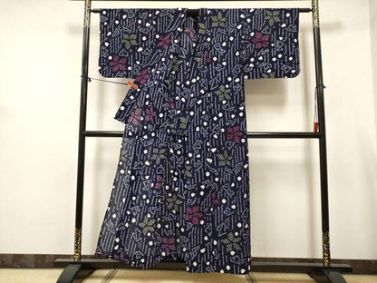 平和屋着物∴夏物　浴衣　有松鳴海絞り　花間道　綿　逸品　DABJ3092ea