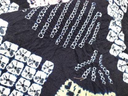平和屋着物∴夏物　浴衣　有松鳴海絞り　団扇　綿　逸品　DABJ3107ea