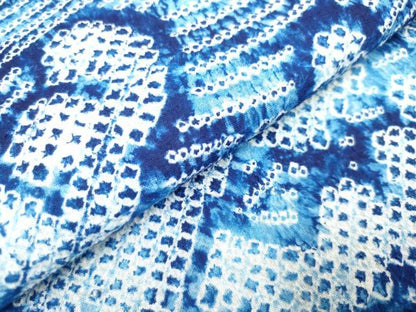 平和屋着物∴夏物　浴衣　有松鳴海絞り　立波楓文　綿　逸品　DABJ3109ea
