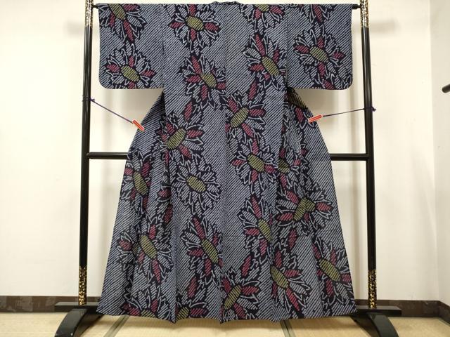 平和屋着物∴夏物　浴衣　有松鳴海絞り　向日葵　綿　逸品　DABJ3110ea