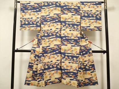 平和屋着物[]女の子　子供　長襦袢　袷　エ霞笹花文　逸品　DABJ3116ea