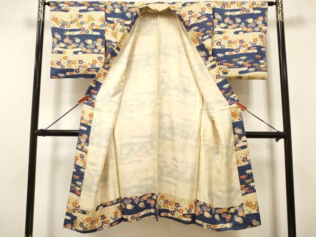 平和屋着物[]女の子　子供　長襦袢　袷　エ霞笹花文　逸品　DABJ3116ea