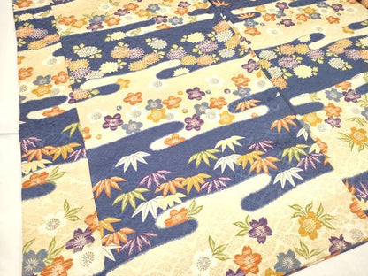 平和屋着物[]女の子　子供　長襦袢　袷　エ霞笹花文　逸品　DABJ3116ea