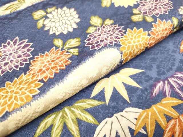 平和屋着物[]女の子　子供　長襦袢　袷　エ霞笹花文　逸品　DABJ3116ea