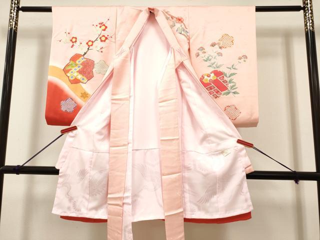 平和屋着物[]お宮参り　女の子　祝着　産着　初着　のしめ　雪輪花文　金彩　逸品　DABJ3124ea