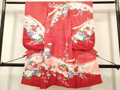 平和屋着物[]七五三　女の子　３歳　祝着　三つ身　鴛鴦花文　金彩　逸品　DABJ3125ea