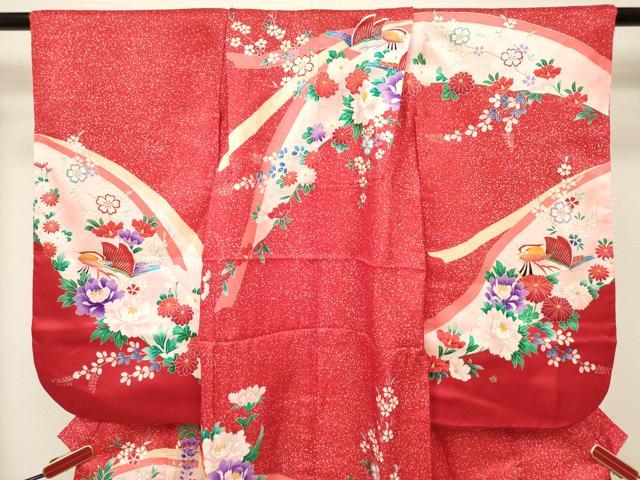 平和屋着物[]七五三　女の子　３歳　祝着　三つ身　鴛鴦花文　金彩　逸品　DABJ3125ea