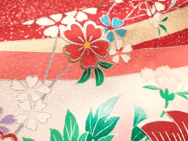 平和屋着物[]七五三　女の子　３歳　祝着　三つ身　鴛鴦花文　金彩　逸品　DABJ3125ea
