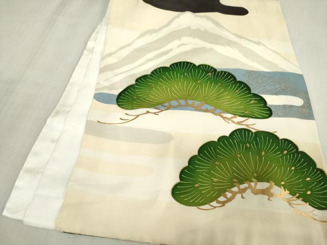 平和屋着物[]お宮参り　男の子　祝着　産着　初着　のしめ　刺繍　鷹　鷲　笠松文　金彩　逸品　DABJ3133ea