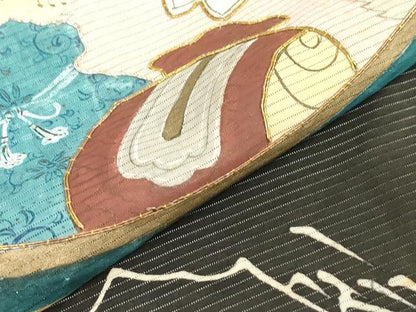 平和屋着物＊夏物　お宮参り　男の子　祝着　産着　初着　のしめ　絽　駒刺繍　宝船　逸品　DABJ3134ea