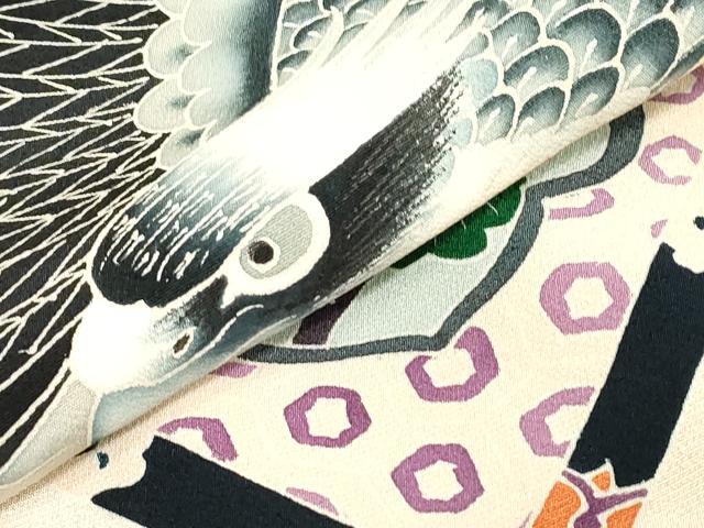 平和屋着物[]お宮参り　男の子　祝着　産着　初着　のしめ　鷹　鷲　天井花文　逸品　DABJ3135ea