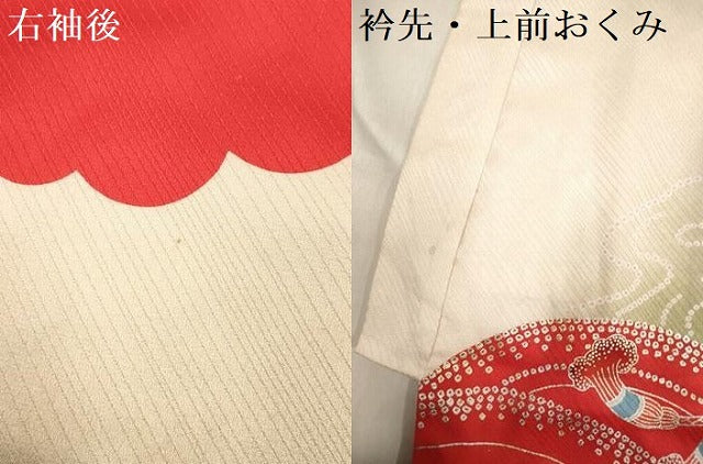 平和屋着物[]お宮参り　女の子　祝着　産着　初着　のしめ　鴛鴦花車文　金銀彩　逸品　DABJ3139ea