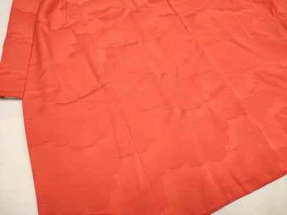 平和屋着物[]お宮参り　女の子　祝着　産着　初着　のしめ　雲地紋　丹色　逸品　DABJ3147ea
