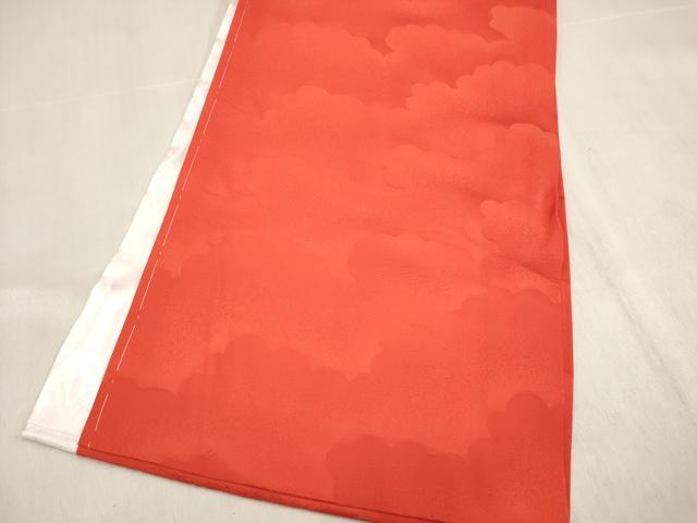 平和屋着物[]お宮参り　女の子　祝着　産着　初着　のしめ　雲地紋　丹色　逸品　DABJ3147ea