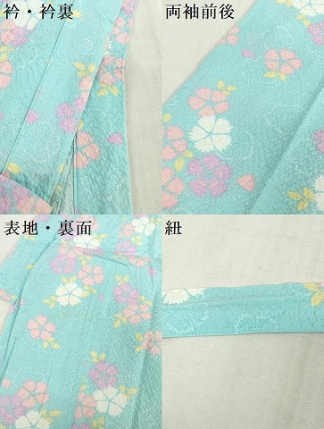 平和屋着物＊夏物　浴衣　女の子　子供　happylus　撫子間道　綿　DABJ3153ea