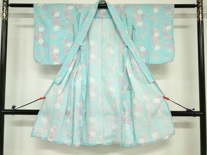 平和屋着物＊夏物　浴衣　女の子　子供　happylus　撫子間道　綿　DABJ3153ea