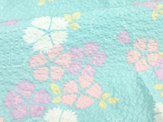 平和屋着物＊夏物　浴衣　女の子　子供　happylus　撫子間道　綿　DABJ3153ea