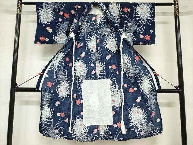 平和屋着物＊夏物　浴衣　女の子　子供　乱菊　舞梅文　綿　DABJ3175ea