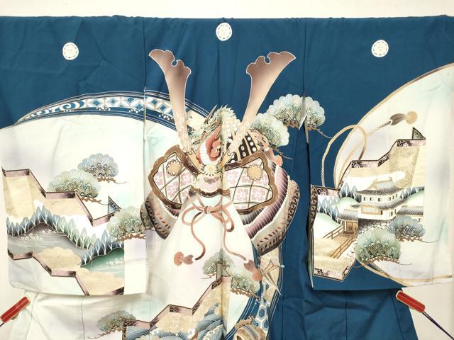 平和屋着物[]お宮参り　男の子　祝着　産着　初着　のしめ　龍　兜　屏風松文　金彩　逸品　DABJ3282ea