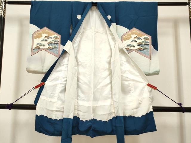 平和屋着物[]お宮参り　男の子　祝着　産着　初着　のしめ　龍　兜　屏風松文　金彩　逸品　DABJ3282ea