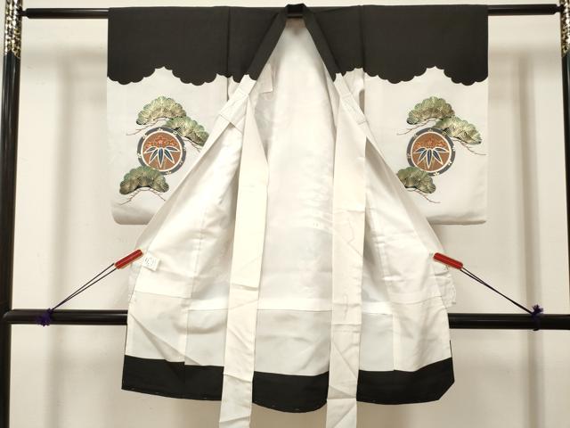 平和屋着物[]お宮参り　男の子　祝着　産着　初着　のしめ　龍　兜　城　笠松　金彩　逸品　DABJ3283ea