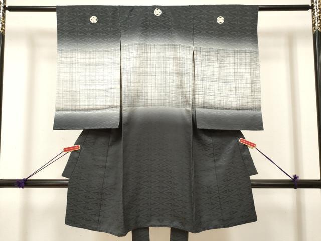平和屋着物[]お宮参り　男の子　祝着　産着　初着　のしめ　格子　暈し染め　逸品　DABJ3284ea