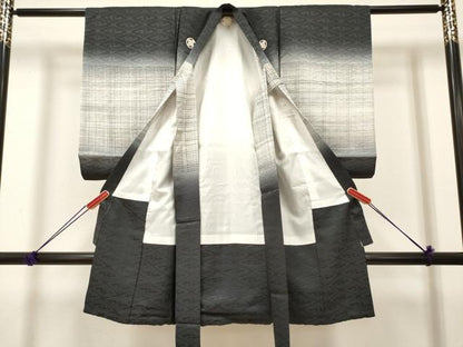 平和屋着物[]お宮参り　男の子　祝着　産着　初着　のしめ　格子　暈し染め　逸品　DABJ3284ea