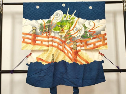 平和屋着物[]お宮参り　男の子　祝着　産着　初着　のしめ　刺繍　手描き　龍　渡橋　瑞雲　逸品　DABJ3285ea