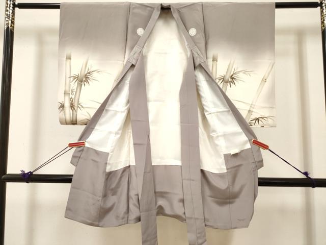 平和屋着物[]お宮参り　男の子　祝着　産着　初着　のしめ　手描き　鷹　鷲　竹林　金彩　逸品　DABJ3291ea