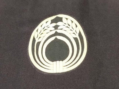平和屋着物[]お宮参り　男の子　祝着　産着　初着　のしめ　手描き　扇面飛鶴文　逸品　DABJ3292ea