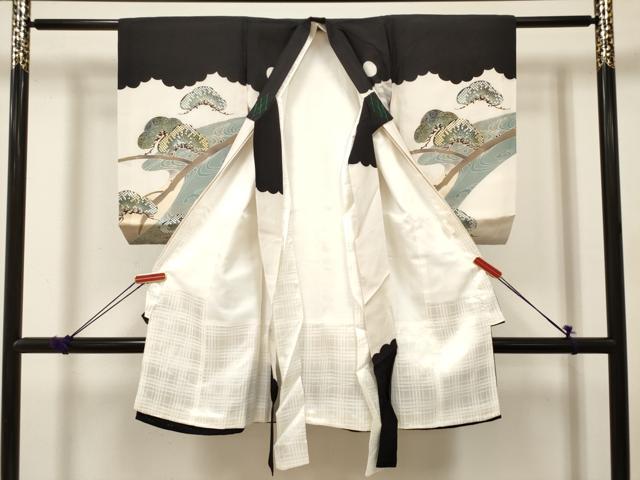 平和屋着物[]お宮参り　男の子　祝着　産着　初着　のしめ　鷹　鷲　龍　器物笠松文　金銀彩　逸品　DABJ3298ea