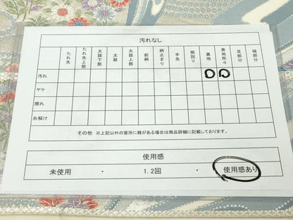 平和屋着物◎六通柄袋帯　唐織　九百錦　流水春秋文　銀糸　正絹　逸品　DABJ3461ea