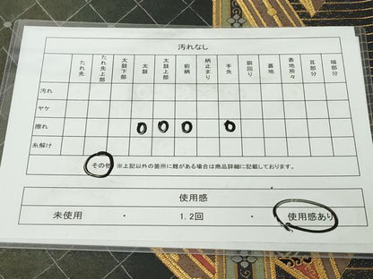平和屋着物◎六通柄袋帯　鬘帯花間道　金銀糸　正絹　逸品　DABJ3466ea